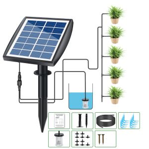 Álbuns painel solar alimentado fonte de água piscina lagoa jardim pulverizador de água com cabeças de bomba de água fonte de aquário