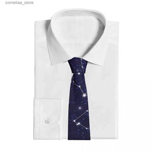 Gravatas de pescoço Gravatas ic gravata para homens de seda gravatas masculinas para festa de casamento negócios adulto gravata casual céu noturno com constelações gravata y240325