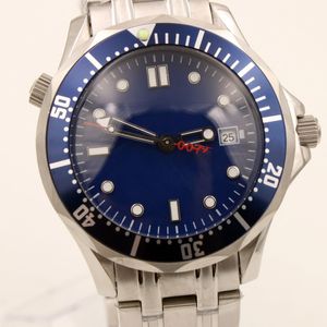 New Mens Mechanical Professional 300m James Bond 007 Blue Dial Sapphire Orologio automatico Uomini da uomo Orologi di auto-vento W190H