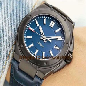 MM Top wristwatches Swiss ETA2824 Automatic Sapphire Crystal Date Display Black Ceramic Case calfskin strap Solid Case Back Mens W285n