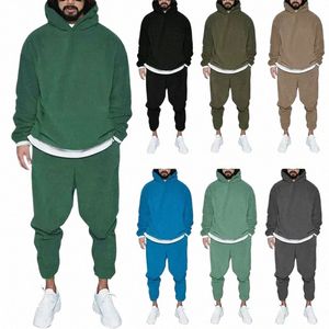 men's Tracksuit Jogger Sportswear Casual Sweatershirts Sweatpants Streetwear Pullover Solid Color Fleece Hoodies Sports Suit New L6XL#