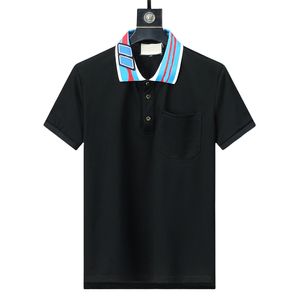 2024 Designer Short Sleeve Polo Shirt Men's Samma mode Top Business Clothing Black Polo Shirt logotyp broderad krage detaljer flerfärgade flerfärgade tee 3-xxxl