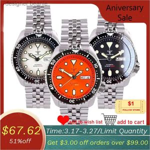 WRISTWATCHES Tandorio SKx Mod S NH36 Data Stalowe Mechaniczne męże 120 Kliknięcia pierścień CHTER 3,8 Crown 20Bar Waterproof Watchc24410