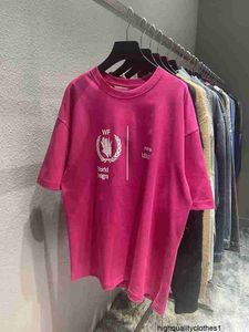 Designer Ins 21ss primavera ed estate amanti della stampa di lettere a grana mondiale OS T-shirt casual a maniche corte Tee 650P