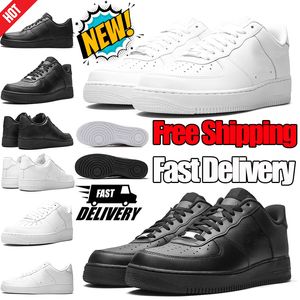 Gratis frakt En 1 klassisk löparskor Kvinnor Trainers Triple White Black Low High Outdoor Sports Sneakers har storlek 36-47