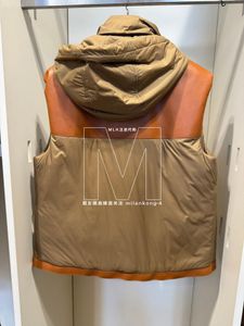 Women Vests Spring Real Leather loro Stitching Sleeveless Zipper Pocket Vests piana