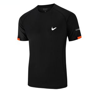 Camiseta masculina de verão designer estilo europeu e americano carta impressão padrão o-pescoço gelo seda respirável secagem rápida ajuste solto camisa esportiva de alta qualidade