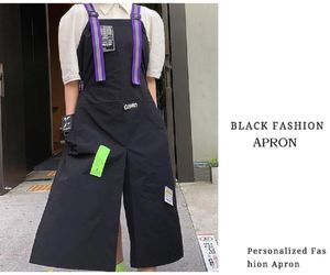 Fashion Custom Korea Nylon Waterproof Apron Coffee Shop Hairdresser Florist Work Clothes Long Slit Adjustable Nail Salon Apron 240315