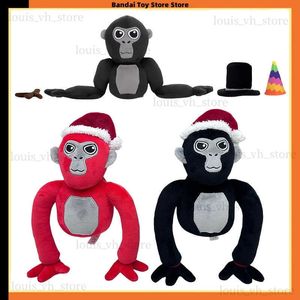Aksiyon oyuncak figürleri sıcak satan goril etiketi monke peluş oyuncak sevimli yumuşak doldurulmuş karikatür anime ev dekorasyon bebekleri kawaii yastık doğum günü hediyesi T240325