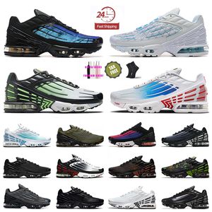 Tn mais 3 sintonizados 2024 homens homens para sapatos esportivos ao ar livre Triple Black All White Utility Laser Azul #Marseilles Obsidian TNS Treinadores de tênis de corrida de jogging