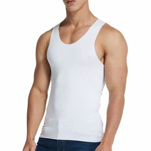 mężczyźni zbiornik zbiornikowy Tleevel Ice Silk Wysoka elastyczna kamizelki kamizelki swobodne kamizelki Fitn Gym Sports Slim Fit Comfort Home Wear 77p2#