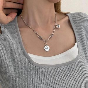 Pendant Necklaces 2024 Vintage Silver Plated Handmade Smile Heart Brand Necklace For Women Thai Thick Chain Jewelry