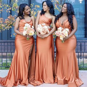 Orange Bridesmaid Dresses Sexy Backless Sleeveless Long Mermaid Maid of Honor Gowns Wedding Guest Party Dress Plus Size 2024