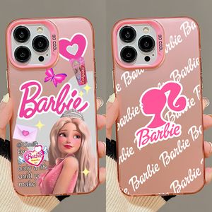 Pink Doll Phone Case لـ iPhone 15 14 13 Pro 12 11 Pro XS X XR Max Aurora Hard PC TPU Case