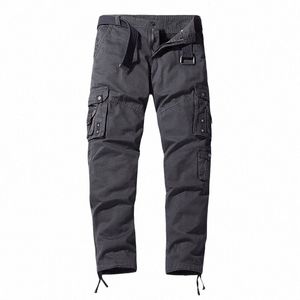 Ładne spodnie ładunkowe Mężczyznowe spodnie Jogger Multi Pockets Cott Outdoor Wojskowe joggery dresowe spodni Fi Taktycal Pants Men Y5aj#