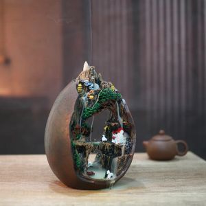 Burners Resin Aroma Insence Holder Smoke Fountain Creative Backflow Incense Burner Sandlewood Decoration Zen Encens Bruleur Ornament