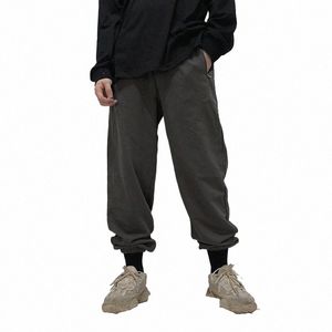 s-xxl Solid Color Pants Men and Women Sweatpants Cott Black Gray Trousers Couple Cargo Pant Streetwear Hip Hop Harem Jogger H2I6#