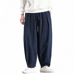 Calças Harem masculinas Harajuku Calças de perna larga Masculino Cott Linho Calças Soltas Streetwear Homens Mulher Calças Casuais Coreano Fi W4ye #