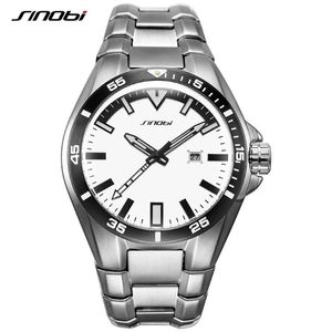 Sinobi Men Business Watch Full Stainless Steel Luxury High-end Wlistwatch Luminous Hands防水RelogioMasculino234F