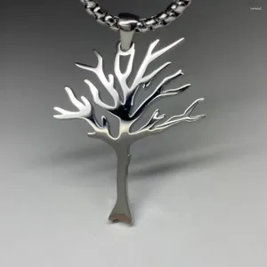 Anhänger Halsketten Titan Stahl Baum des Lebens Halskette Hip Hop Stil Hochwertiger Edelstahlschmuck für Männer und Frauen