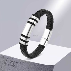 Kette VNOX Casual Herren Leder Armband Schwarz gewebtes Seilarmband Valentinstag Väter Geburtstagsfeier Geschenk 24325