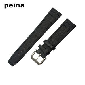 20mm 21mm 22mm New Black Green Nylon and Leather Watch Band strap For IWC watches200p