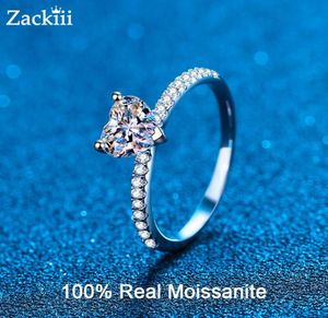 2 karatowe obciążenie ślubne dla kobiet w kształcie serca pierścionek zaręczynowy w kształcie serca w kształcie serca srebrny obiecanie Pierścienie ślubne 2208131899646