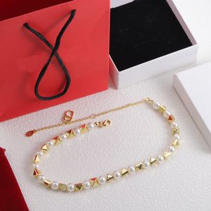 Gold Pearl Necklace, Designer Valenno European and American Style Women's Necklace Jewelry