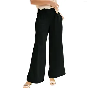 Women's Pants Summer Casual Loose Cotton Linen Button Causal Full Length Trousers Vintage Pantalones