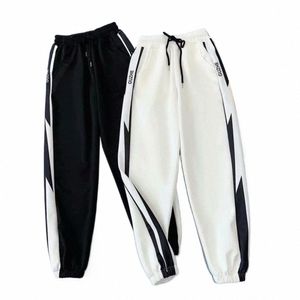 korean Style Ctrast Color Drawstring Sports Pants for men Loose Trousers Autumn Jogger Pants Male Streetwear pantales hombre L7fB#