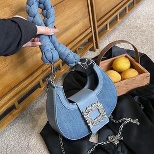 Borse con coulisse per le donne Trend 2024 Cross Body Tote Bag Sella Denim Spalla da donna Designer di lusso coreano Estetica Shopper