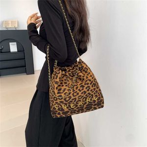 16% OFF Designer bag 2024 Handbags Leopard chain shoulder for womens niche drawstring high-end texture crossbody