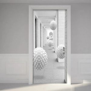 Stickers Photo Wallpaper Modern 3D Stereo Sphere Door Sticker Living Room Gallery PVC Waterproof SelfAdhesive Wall Sticker Vinyl Murals