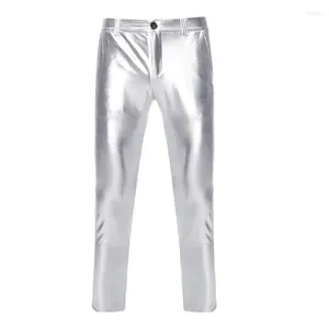 Calças masculinas Calça masculina elegante e personalizada estampagem brilhante colorida casual para homens calças legais na moda