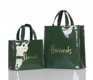 Tasarımcı Çantalar Harrod Pvc Alışveriş Kadınlar039S Çevre Dostu Londra Müşterisi Büyük Kapasiteli Su Geçirmez El Çantası Omuz Bag4653046