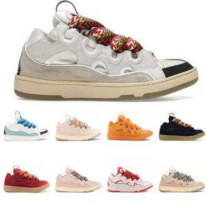 2024 scarpe Lanvine scarpe firmate di lusso uomo donna cordolo in pelle blu pallido nero gomma bianco grigio multicolore rosso rosa scarpe da ginnastica casual da uomo donna 35-46 EUR scarpe da ginnastica umg