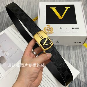 2024 Designer belt fashion buckle genuine leather belt Width 3.5cm Highly Quality with Box designer men women mens belts automatic belt cowhide 24K pure steel buckle