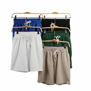 Pantaloncini da uomo Pantaloni larghi elastici in vita con coulisse Cavallo profondo Lunghezza al ginocchio Pantaloni corti Pantaloni sportivi maschili Abbigliamento E5Ab #