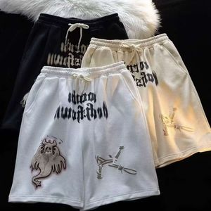 Little Devil Drawstring Shorts Erkekler Yaz Amerikan Moda Markası Instagram Spor Gevşek Çift 5/4 Pantolon