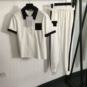 Fashion Polo Shirt Pants Lapel Neck Tees Tracksuits Trendy Embroidery Tops Pants Two Pieces Sport Tracksuit