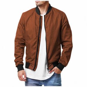 Giacca bomber leggera da uomo Primavera Autunno Causale Giacca a vento morbida Tuta sportiva Cappotto da uomo Coreano Fi Streetweat G9ps #