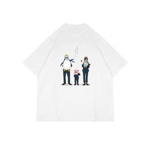 Szpieg Pass Home Animation Peripheral T-Shirt Anime Speished Relaks Fashion Cartoon 5/4 Rękaw T SHIR