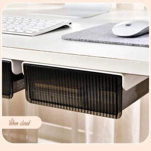 Lådor under skrivbord förvaringslådor Hiddens monterade skrivbordslådor Bifogbara glidande lådor Selfadhesive Under Desk Drawer Cajones Cajas