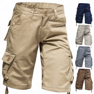 men's Summer Shorts Cargo Knee Pants Jogging Sweatpants Zipper Large Size Loose Straight Cott Breathable Casual Shorts l1pC#