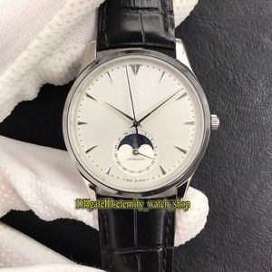 ZF Top Edition Master Ultra Thin Moon 1368420 White Dial Cal 925 1 Automatic Mens Watch Correct Moon Phase Steel Case Leather-Stra334M