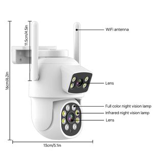 DHL ÜCRETSİZ Nakliye 4K 8MP PTZ WiFi Kamera Çift Lens Çift Ekran Dış Mekan 4MP Güvenlik Koruması Otomatik İzleme CCTV Gözetim IP Kamera