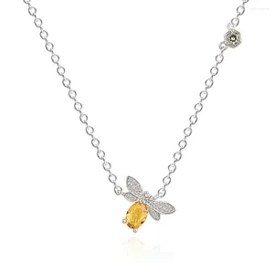 Hängen Original 925 Sterling Silver Necklace Jewelry Little Bee Partner Pendant for Women Factory Outlet grossist