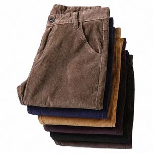 6 Color Men's Corduroy Casual Pants 2022 Autumn Winter New Style Busin Fi Stretch Regular Fit Trousers Male Clothes E6uB#