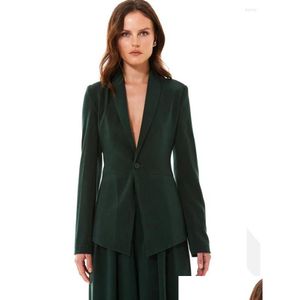 Women Dwuczęściowe spodnie 2 zestaw elegancki i elegancka kobieta lapelowa moda mody casualne ubranie kompletne garnitury Blazer upuszcza odzież se Otzp4