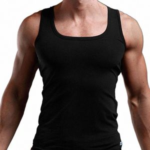 100% Cott Mens överdimensionerade t-shirt ärm Tank Top Solid Color Fitn Men Muscle Vests Bodybuilding T Shirt For Men Tees 712J#